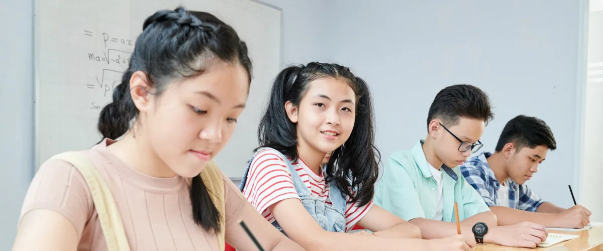 Students working hard and focusing on doing their assignments.